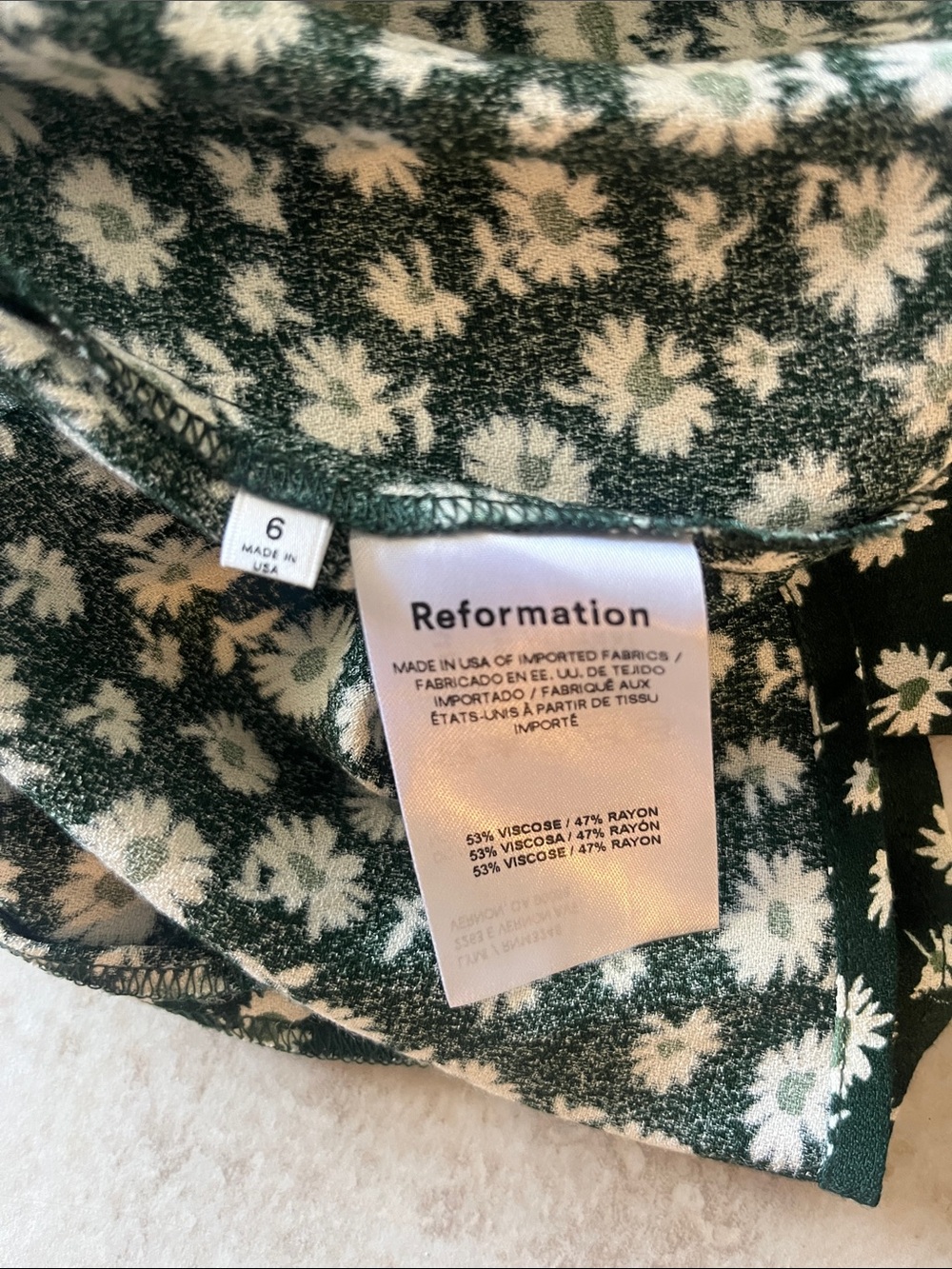 Reformation Dark Green Daisy Circle Skirt - Picture 6 of 6